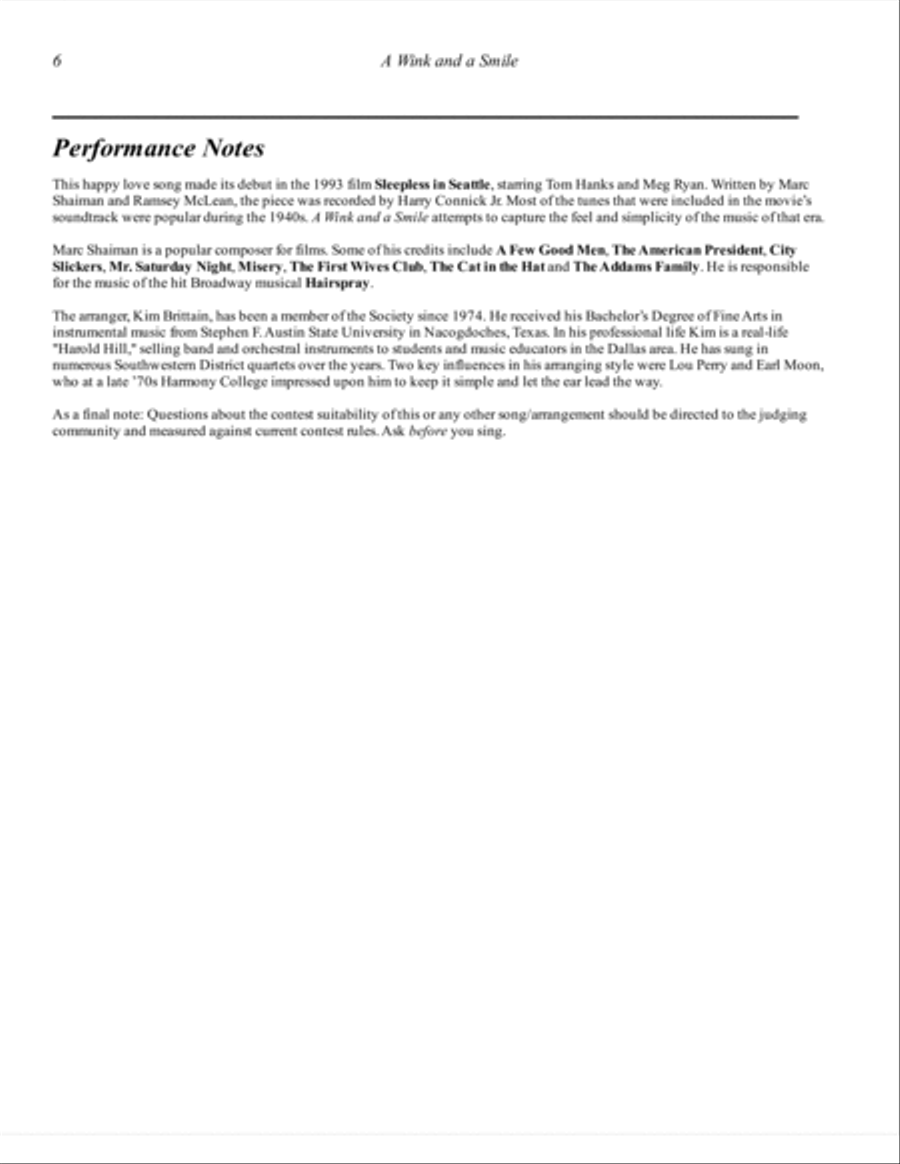 A Wink And A Smile (arr. Kim Brittain) SSAA scores gallery preview page 6