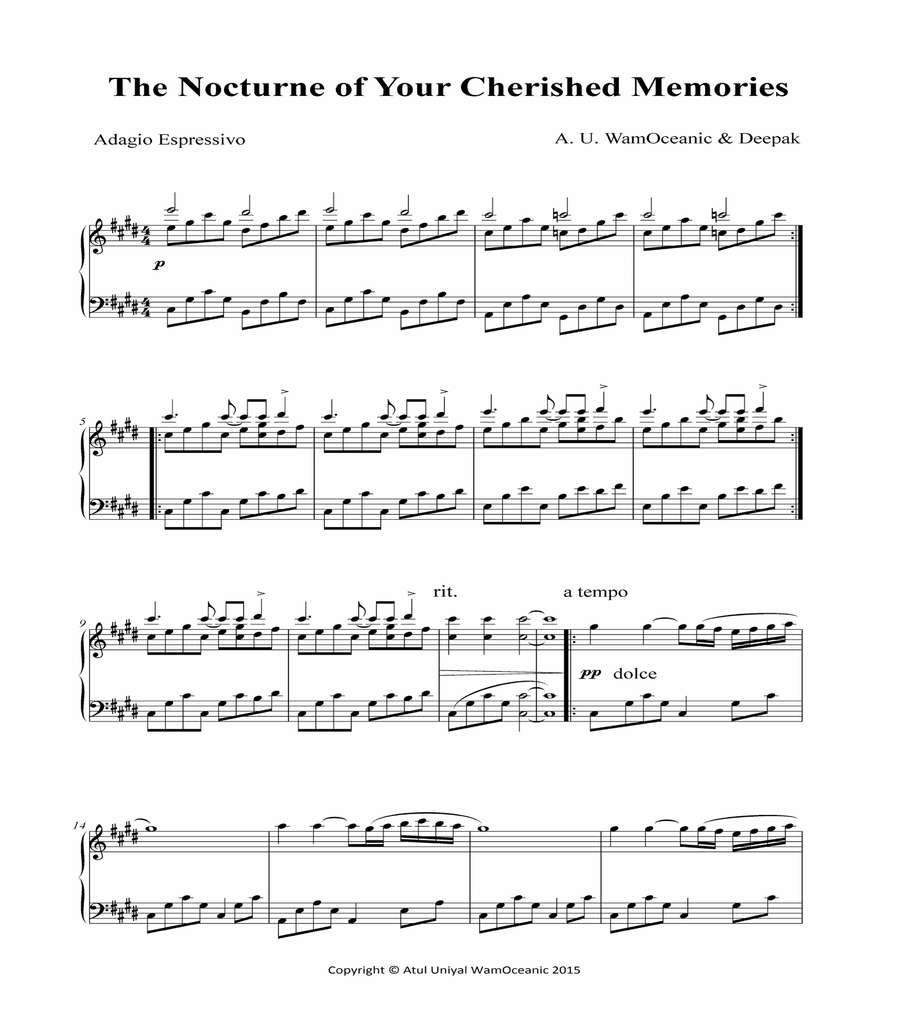 The Nocturne of Your Cherished Memories Piano Solo scores gallery preview page 2