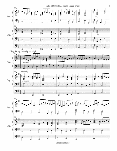 Bells of Christmas Medley for Piano and Organ image number null