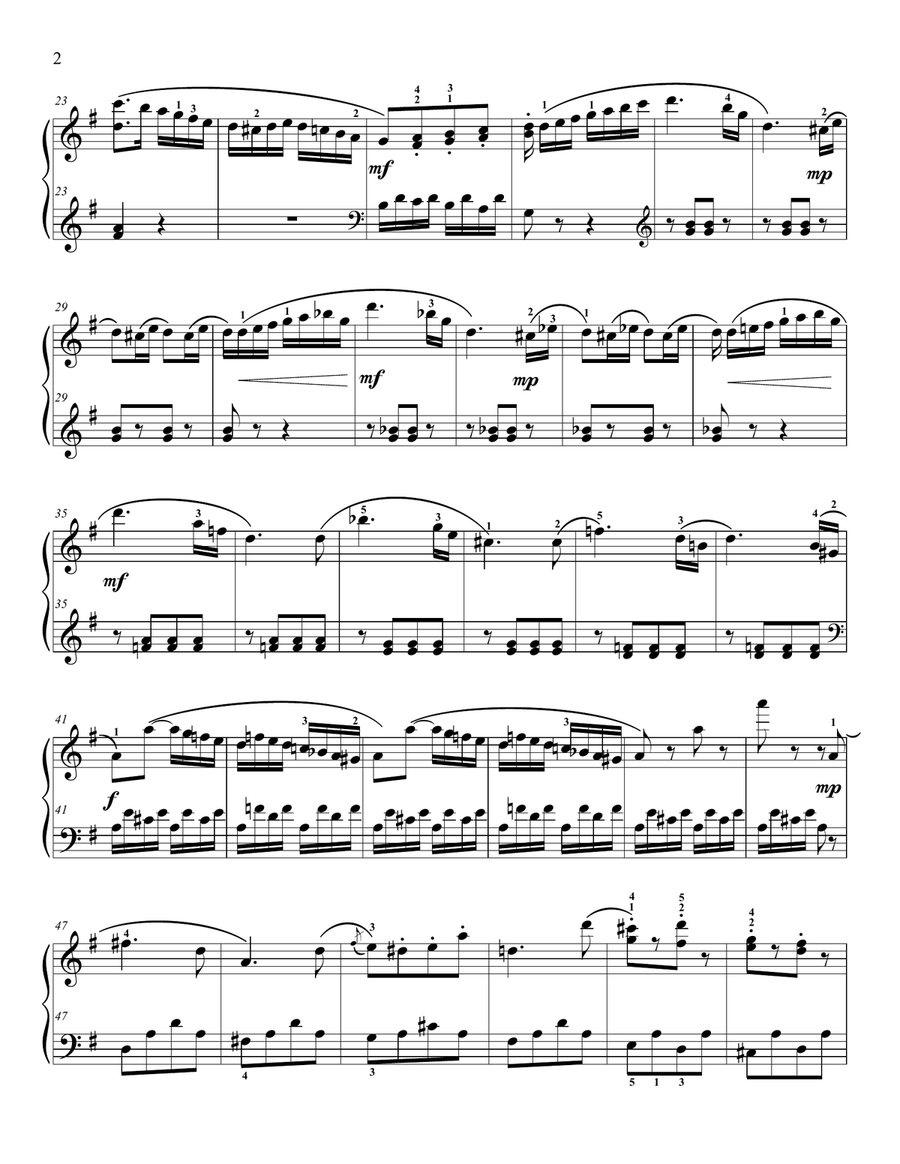 Kuhlau Sonatina in G Major Op.55 No.2 (3rd movement) Easy Piano scores gallery preview page 2