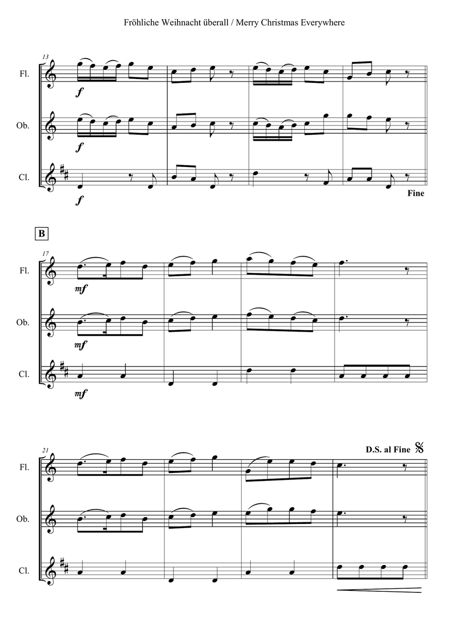 Merry Christmas Everywhere Woodwind Trio scores gallery preview page 2