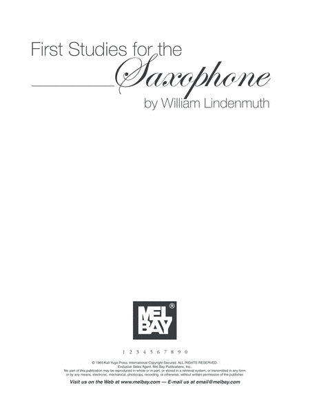 First Studies for the Saxophone