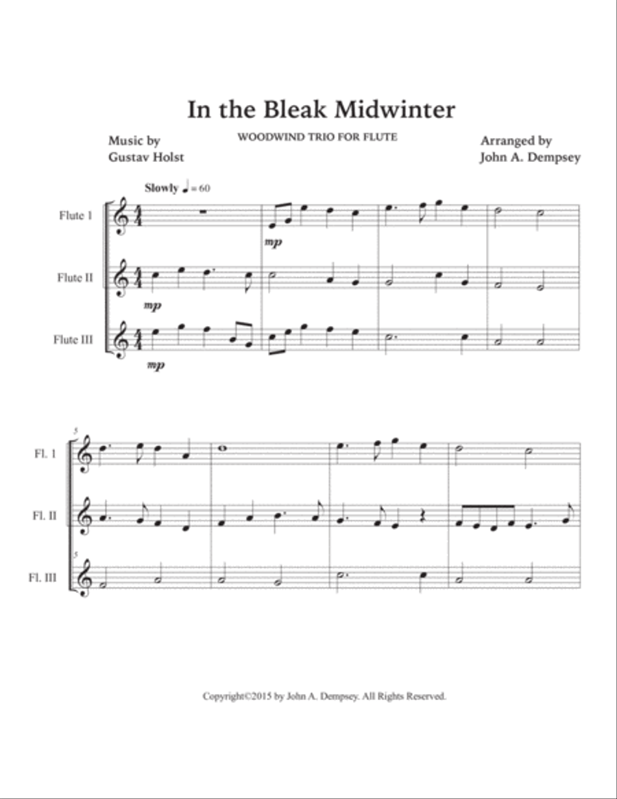 In the Bleak Midwinter (Flute Trio) Flute Trio scores gallery preview page 5