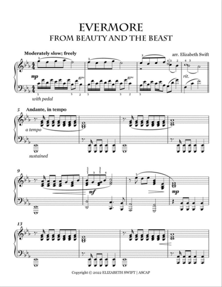 Evermore Piano Solo scores gallery preview page 2