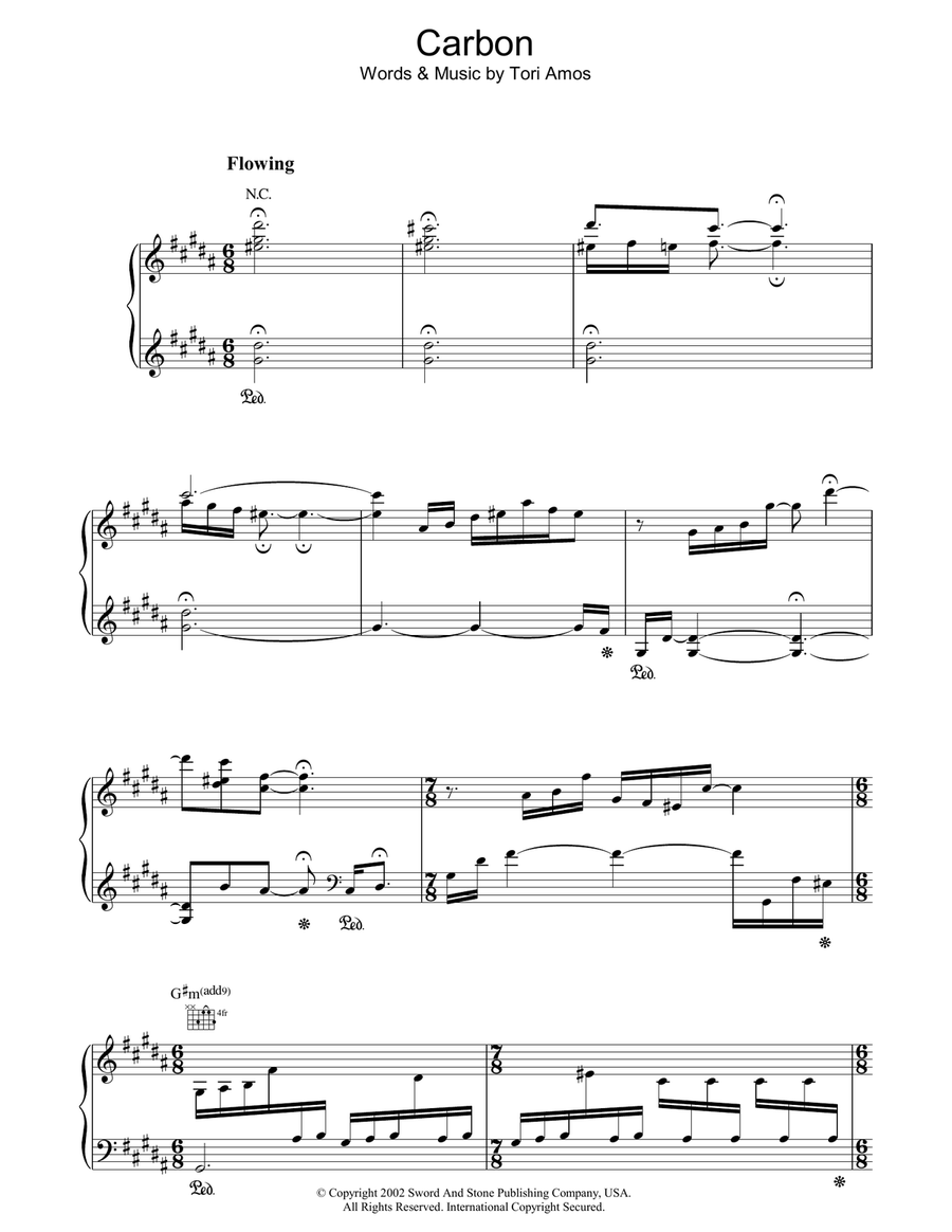 Carbon Carbon Piano, Vocal, Guitar scores gallery preview page 1