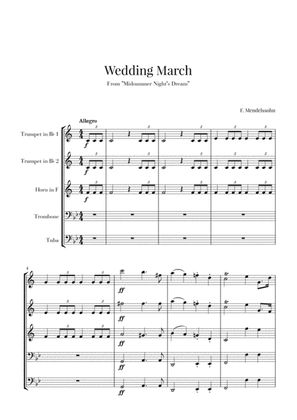Book cover for Wedding March for Brass Quintet - Mendelssohn