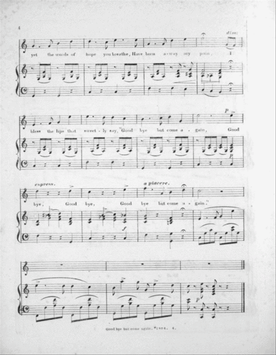 Good Bye, But Come Again. A Beautiful Ballad Voice scores gallery preview page 3