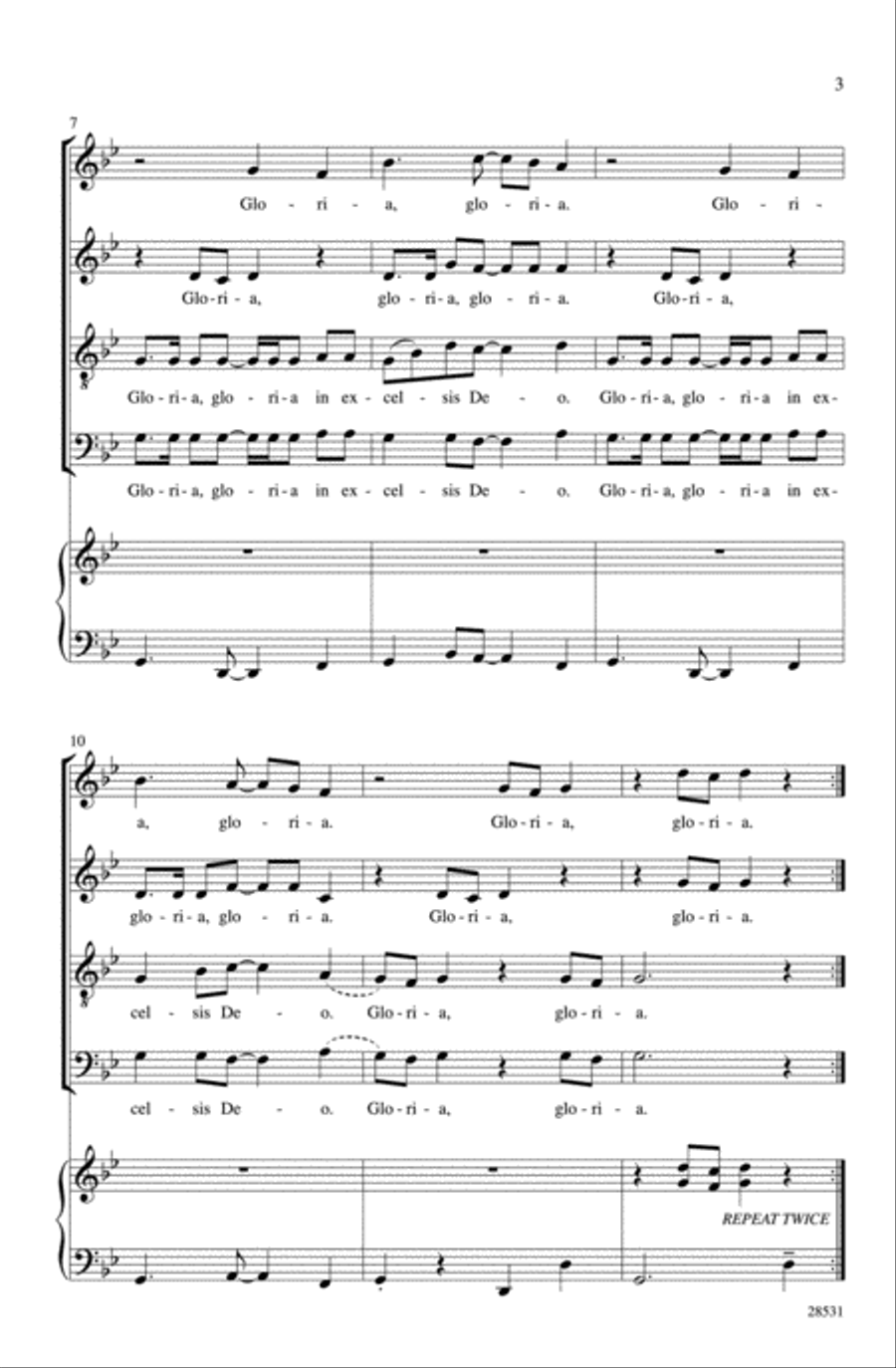 Gloria in Excelsis Deo 4-Part scores gallery preview page 3