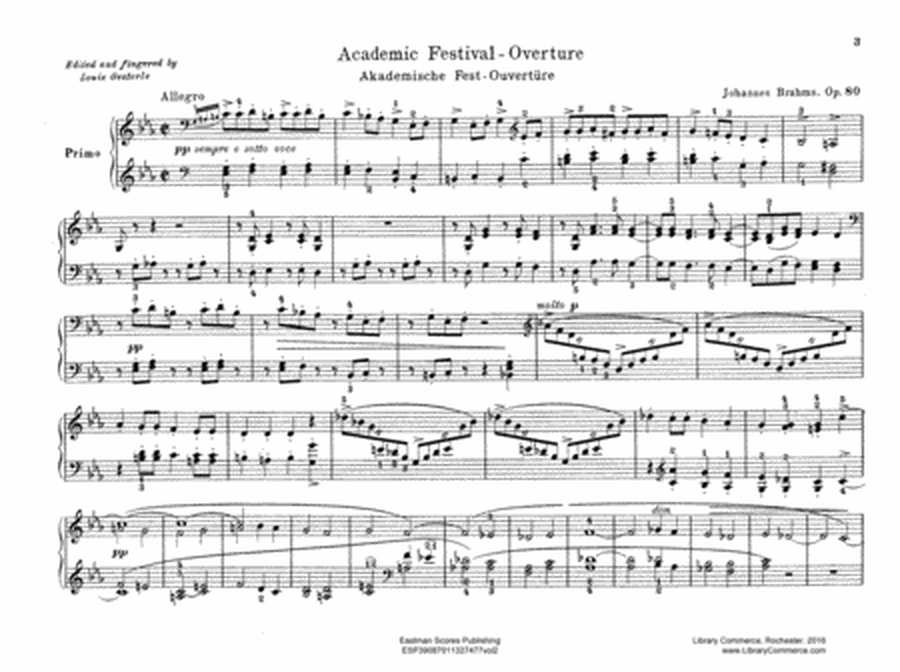Collection of concert overtures for piano four hands