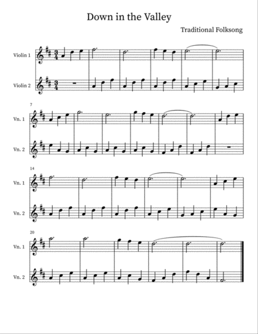 Folk Songs for 2 Violins String Duet scores gallery preview page 6