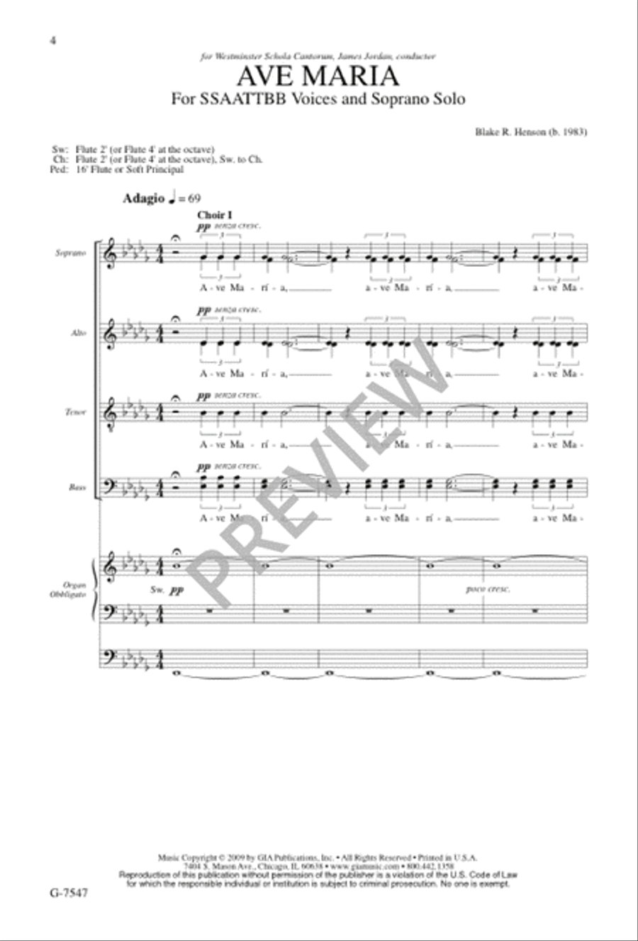 Ave Maria Ave Maria SSAATTBB scores gallery preview page 4