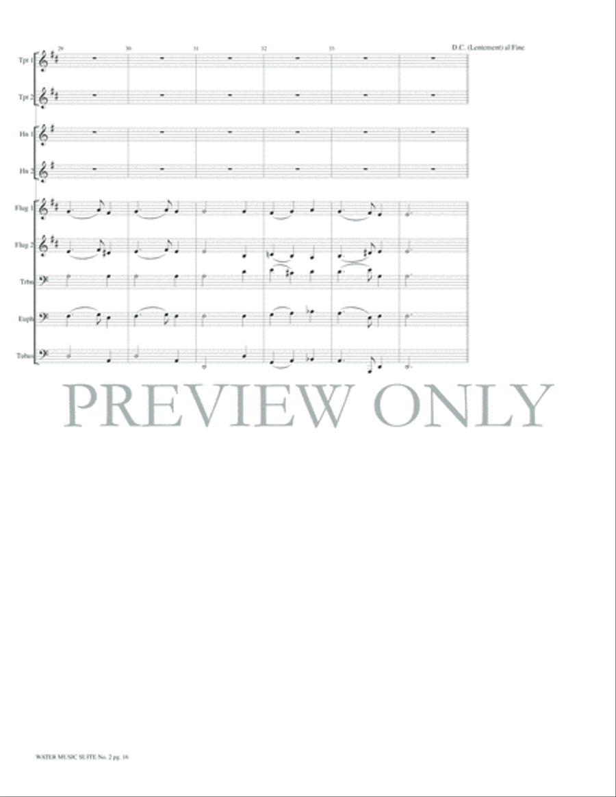 Water Music Suite No. 2 Brass Ensemble scores gallery preview page 18
