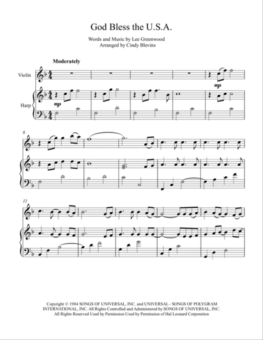 God Bless The U.S.A. String Duet scores gallery preview page 2