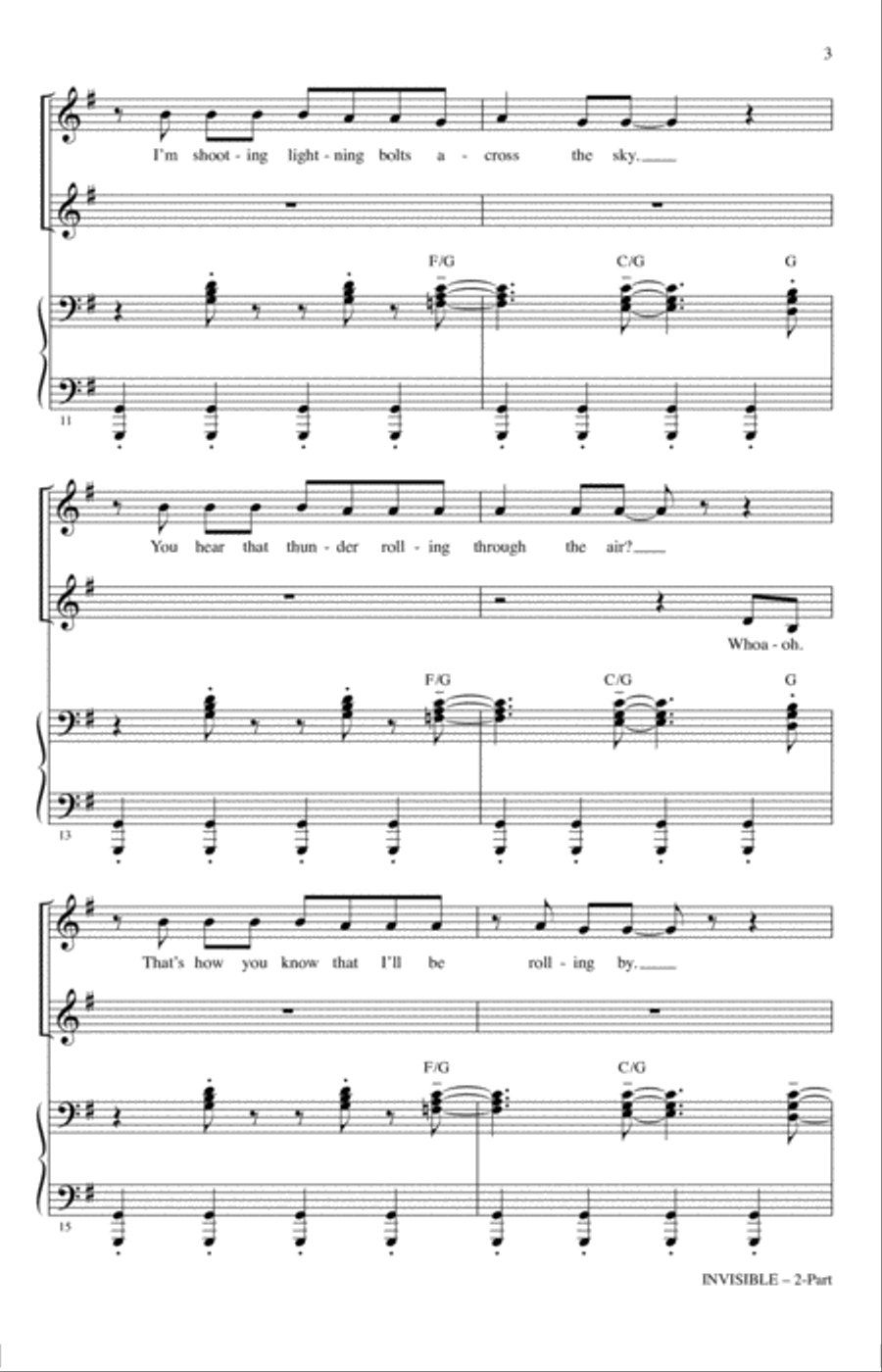 Invisible (arr. Ed Lojeski) 2-Part scores gallery preview page 2