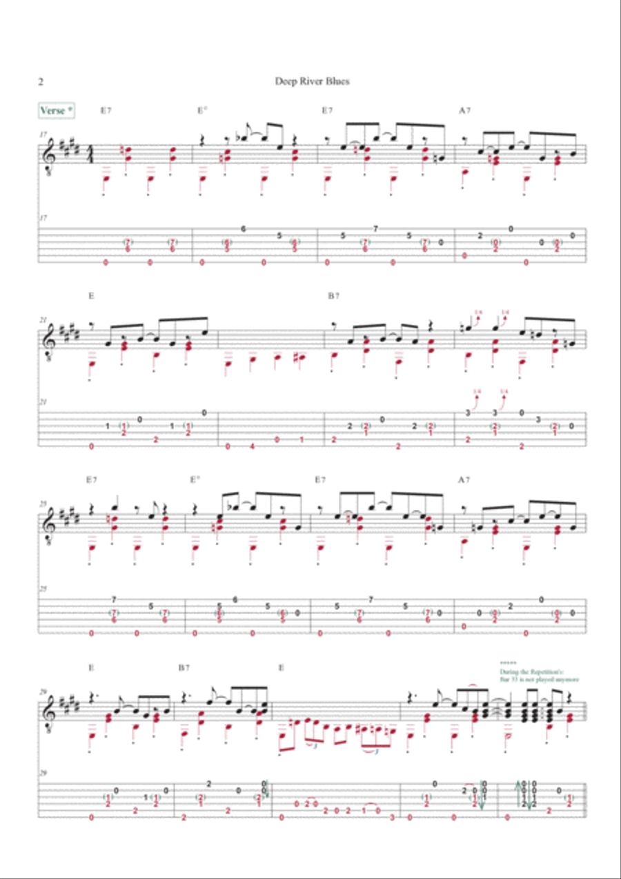 Deep River Blues Acoustic Guitar scores gallery preview page 2
