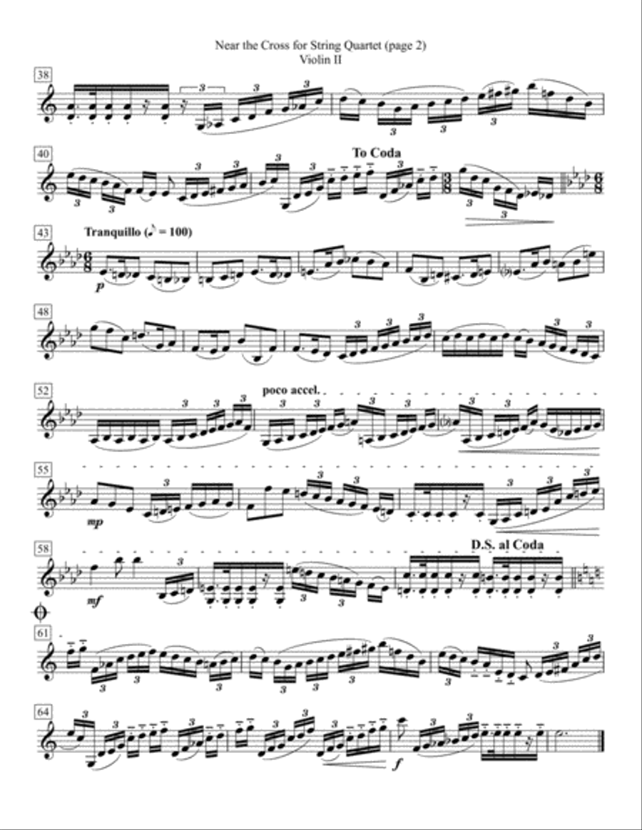 Near the Cross for String Quartet String Quartet scores gallery preview page 4