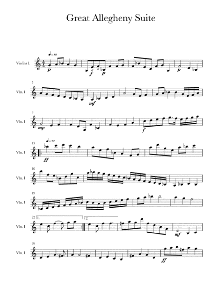 Great Allegheny Suite Great Allegheny Suite String Quartet scores gallery preview page 1