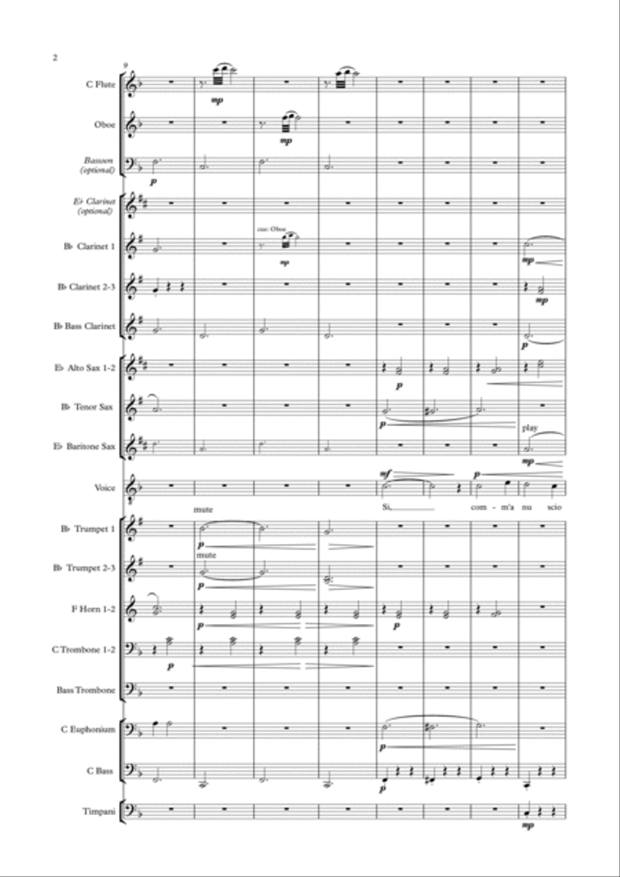 'A Vucchella for Solo and Concert Band Concert Band scores gallery preview page 3