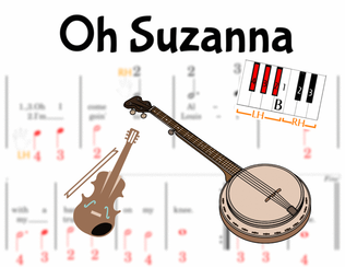 Book cover for Oh Suzanna - Pre-staff Finger Number Notation on the Black Keys