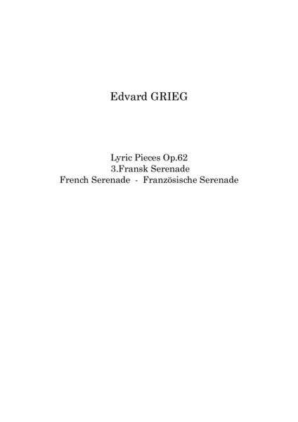 Grieg: Lyric Pieces Op.62 No.3 "Fransk Serenade" (French Serenade) - wind quintet image number null