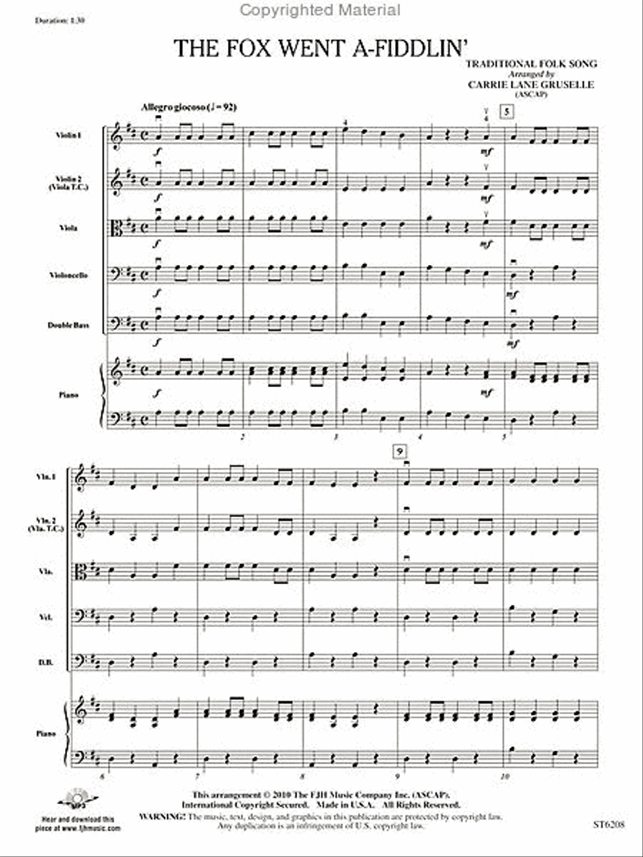 The Fox Went A-Fiddlin' String Orchestra scores gallery preview page 2