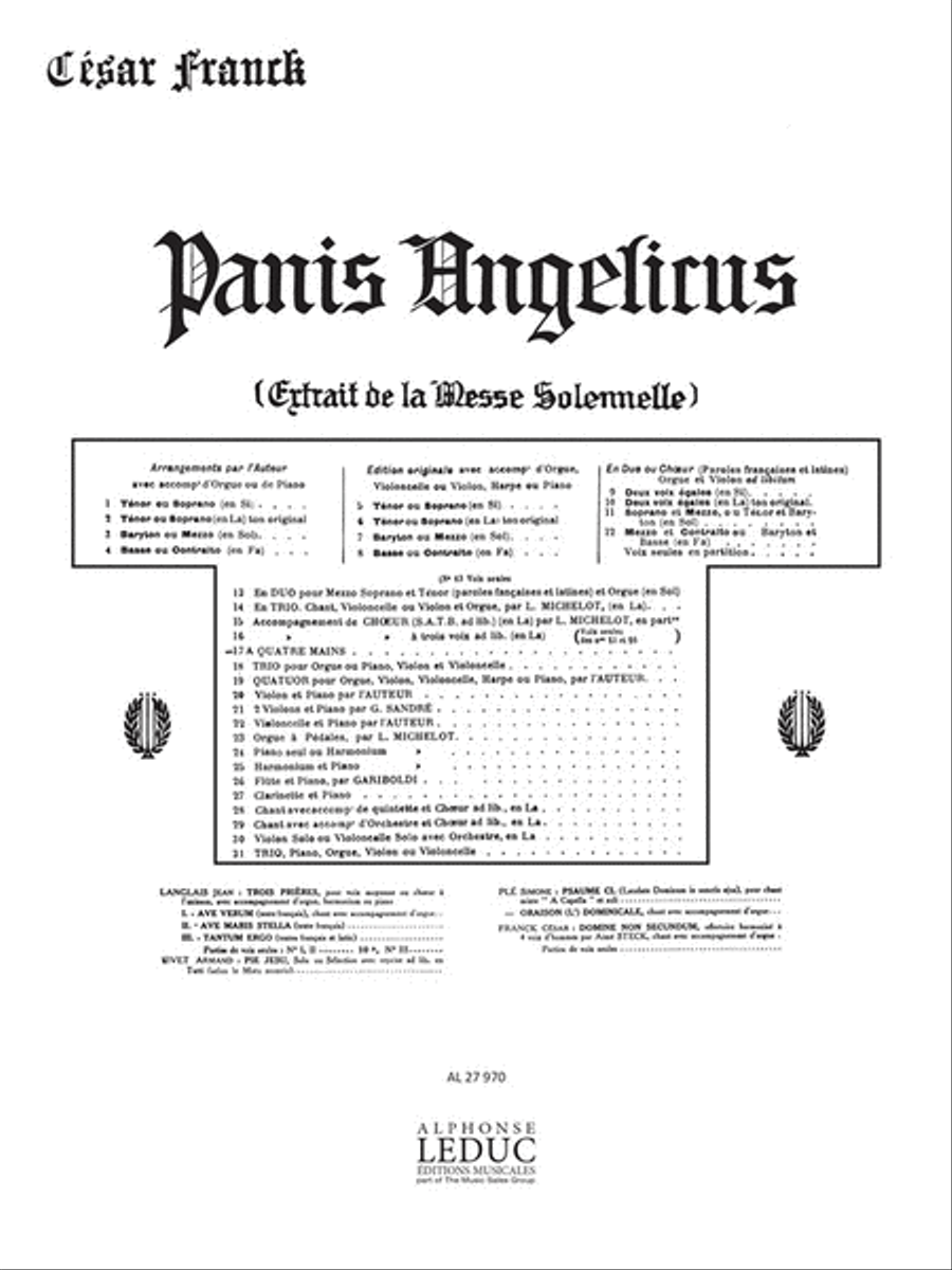 Franck Panis Angelicus No.17 Piano 4 Hands Book