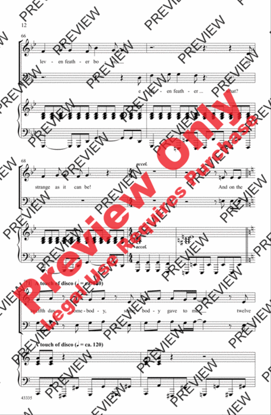 The Twelve Days of a Regifted Christmas 4-Part scores gallery preview page 12