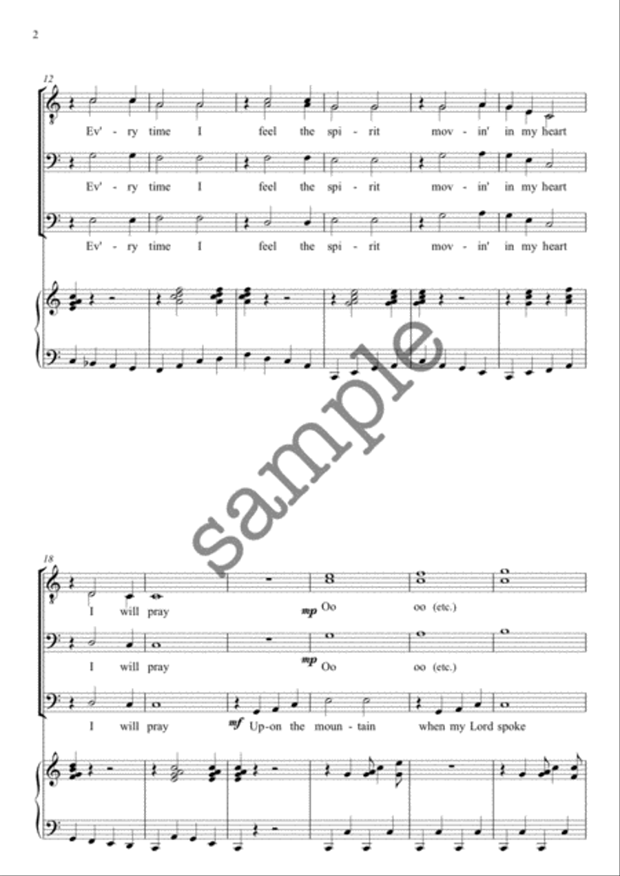 Every Time I Feel the Spirit TTBB scores gallery preview page 2