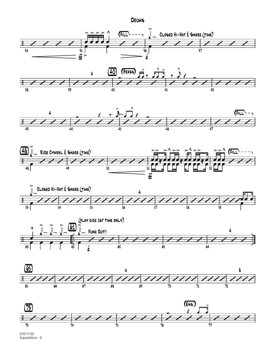 Superstition - Drums Jazz Ensemble scores gallery preview page 2