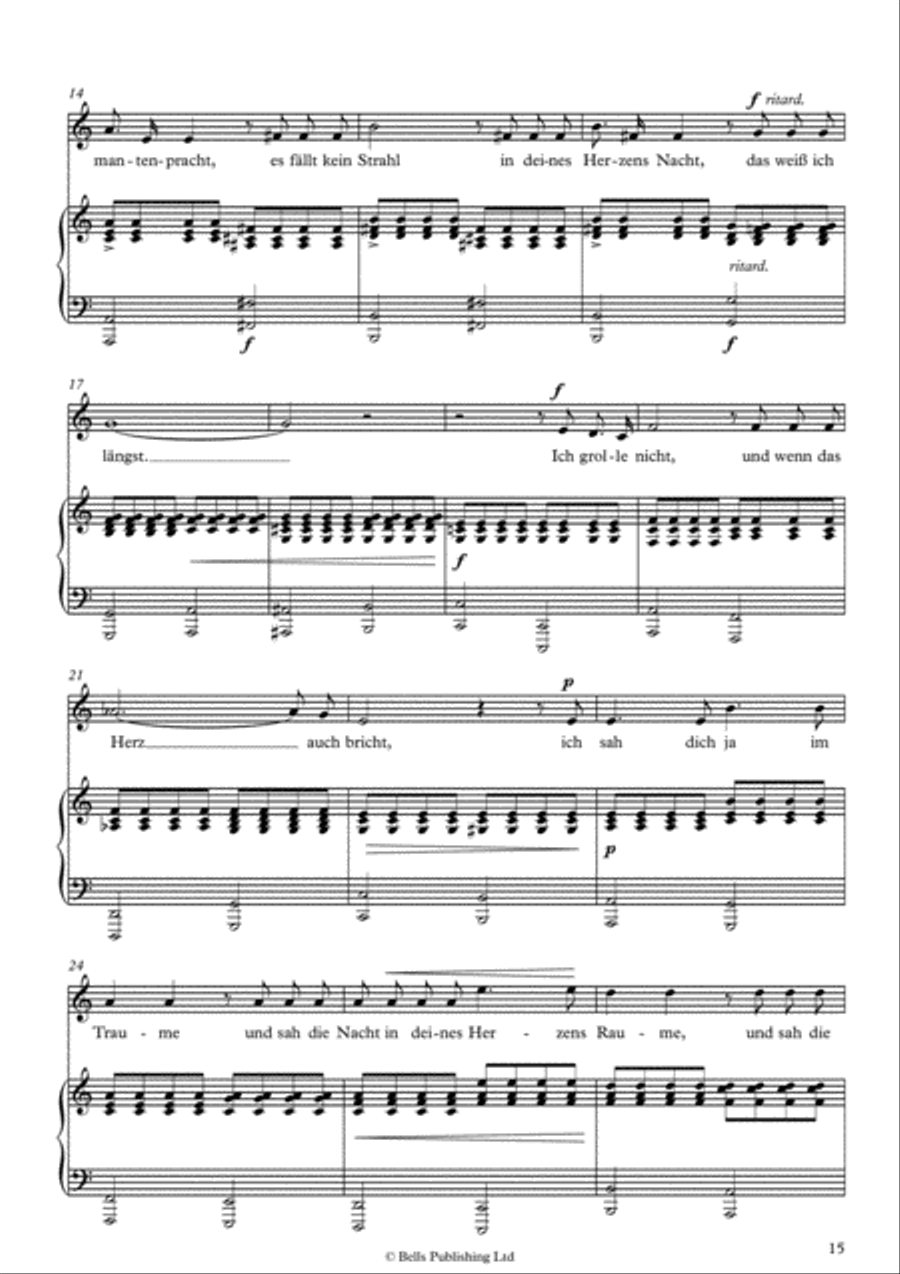 Ich grolle nicht, Op. 48 No. 7 (Original key. C Major) Voice Solo scores gallery preview page 2