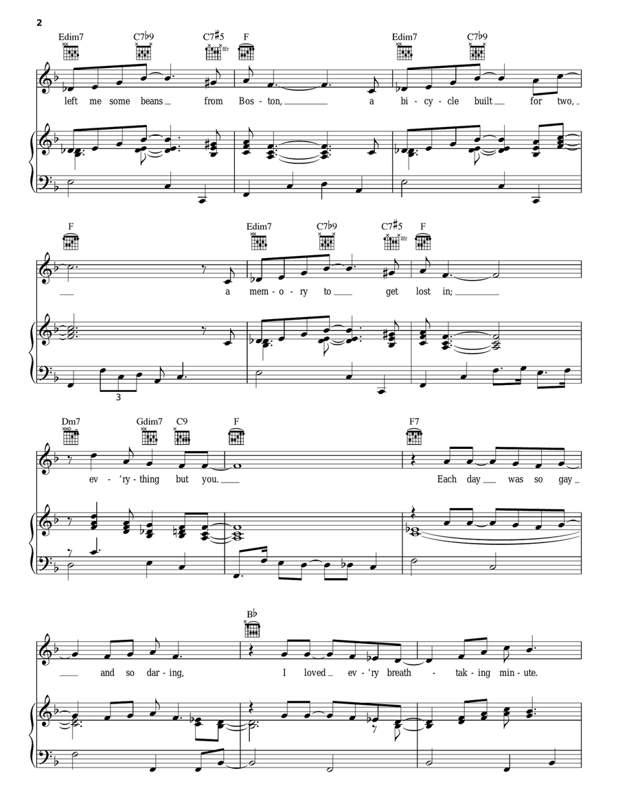 Everything But You Piano, Vocal, Guitar scores gallery preview page 2