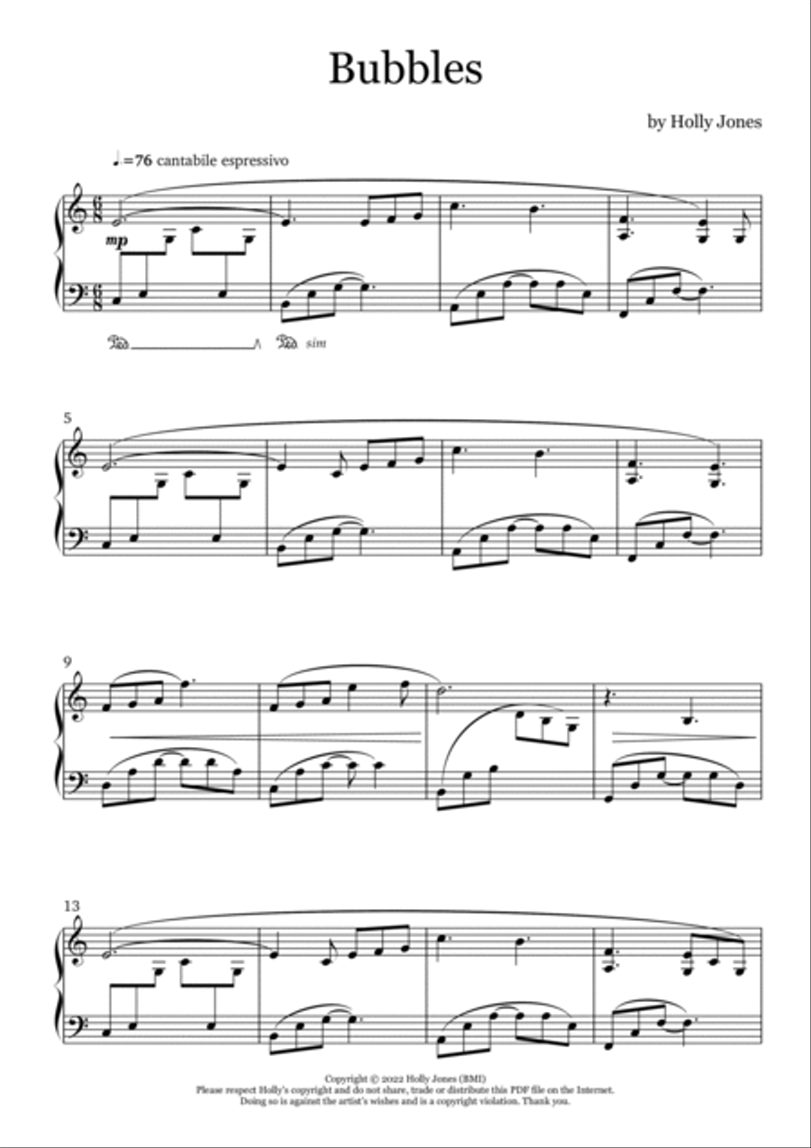 Bubbles Piano Solo scores gallery preview page 2
