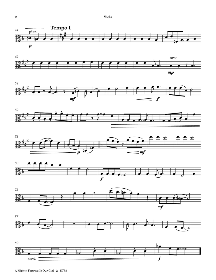 A Mighty Fotress (inspired by the hymn tune EIN' FESTE BURG) String Quartet scores gallery preview page 2