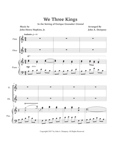 We Three Kings (Trio for Flute, Oboe and Piano) image number null