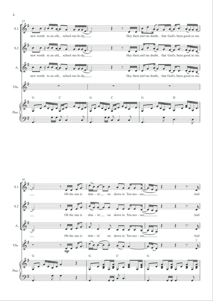 God's Been Good To Me SSA scores gallery preview page 4