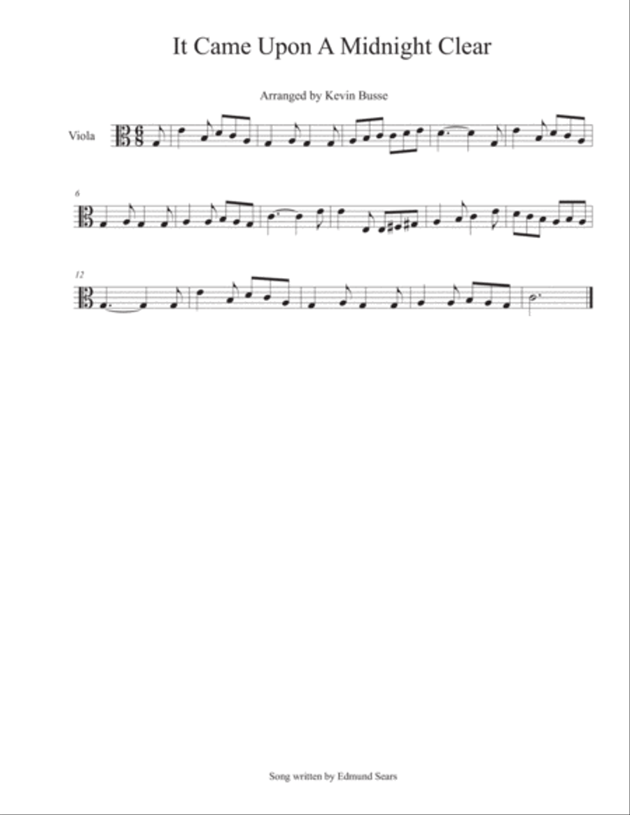 It Came Upon A Midnight Clear - Viola Viola Solo scores gallery preview page 1