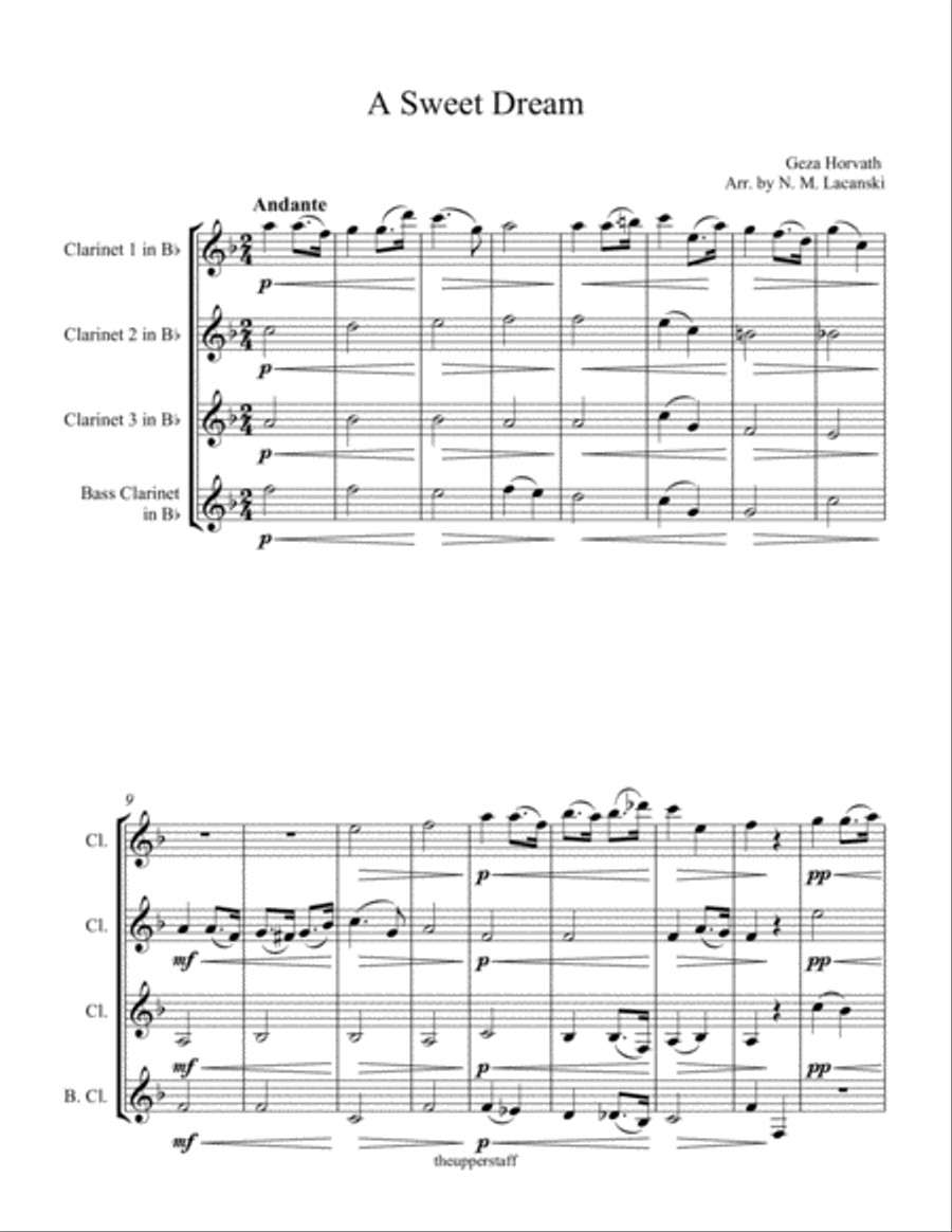 A Sweet Dream A Sweet Dream Woodwind Quartet scores gallery preview page 1