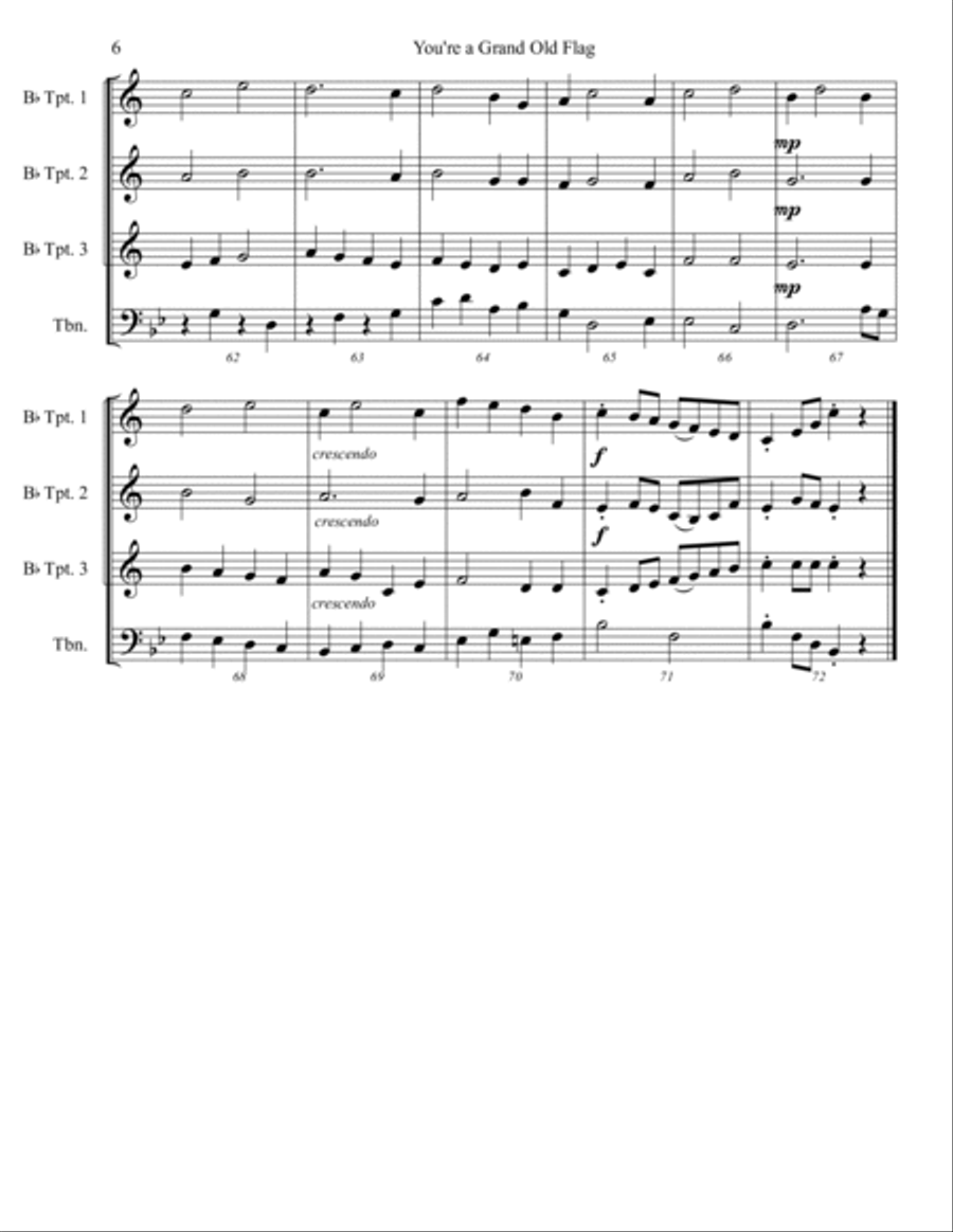 You're a Grand Old Flag You're a Grand Old Flag Brass Ensemble scores gallery preview page 6