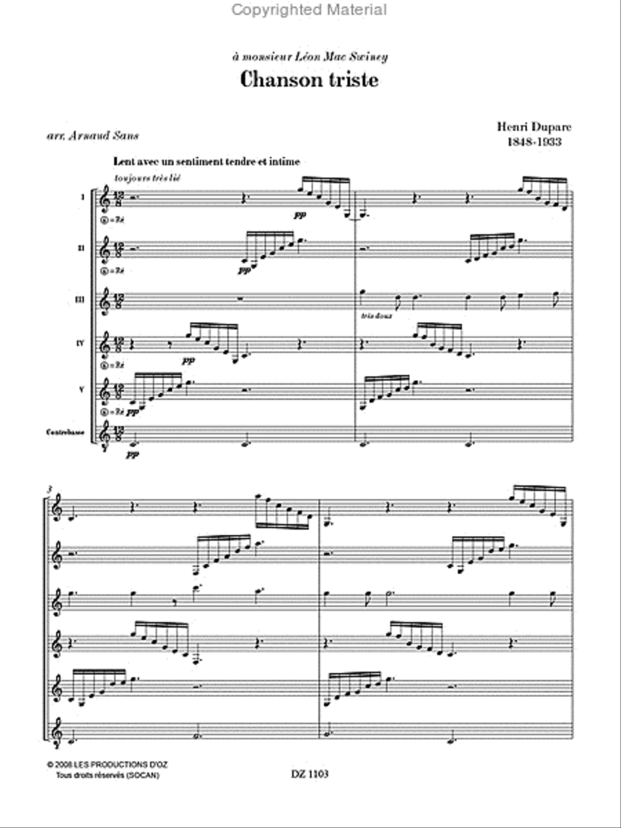 Chanson triste Chanson triste Guitar Ensemble scores gallery preview page 2