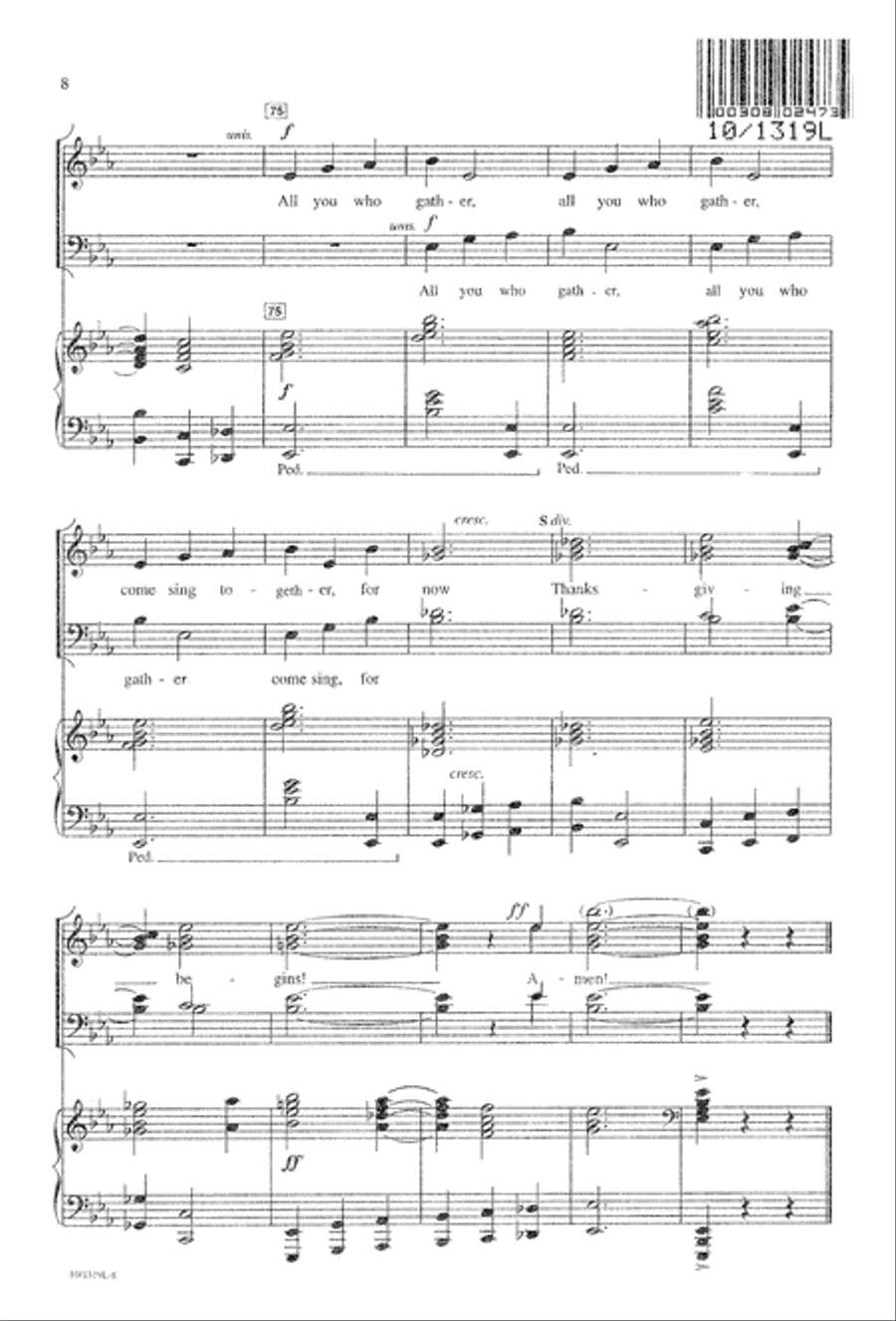 And Now Thanksgiving Begins 4-Part scores gallery preview page 8