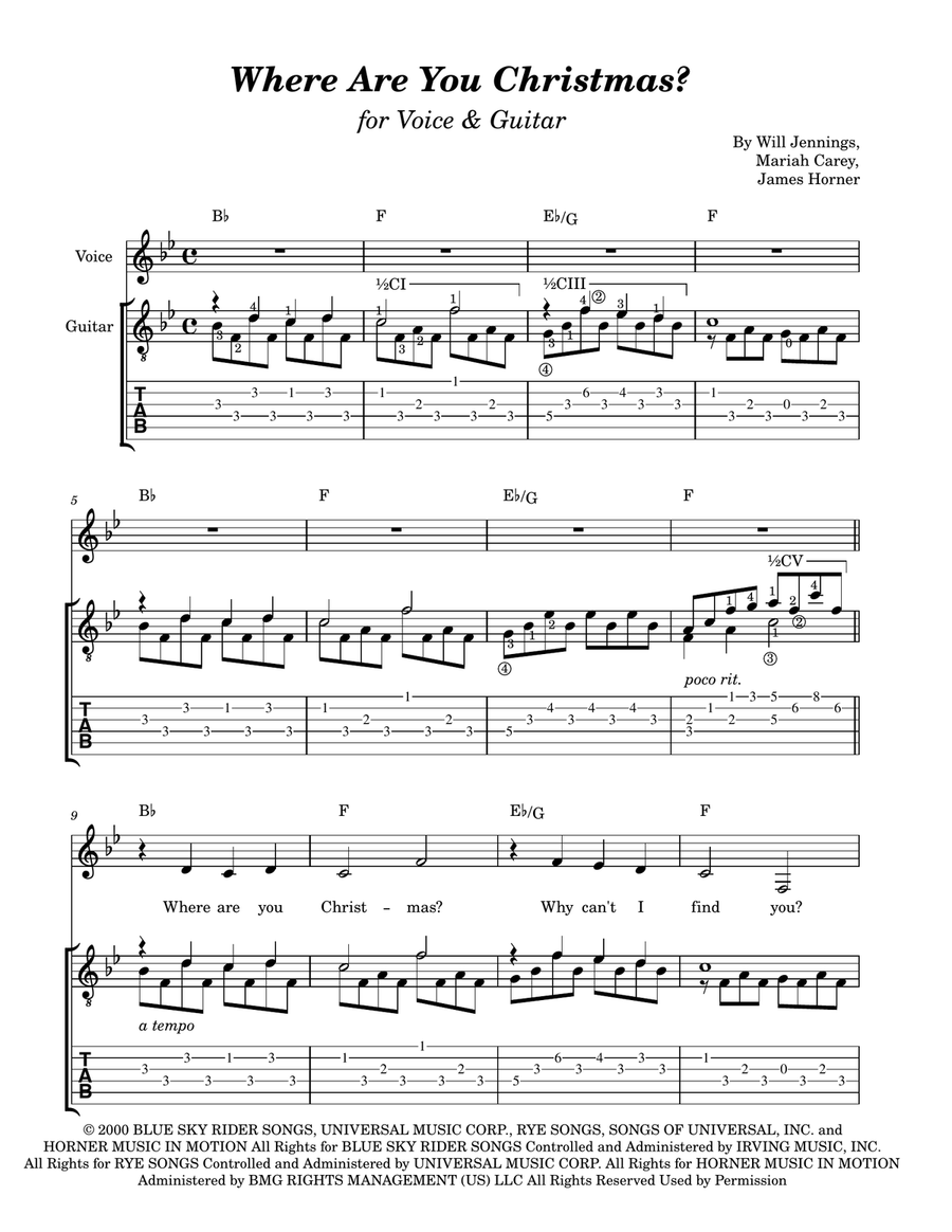 Where Are You Christmas? Where Are You Christmas? Acoustic Guitar scores gallery preview page 2