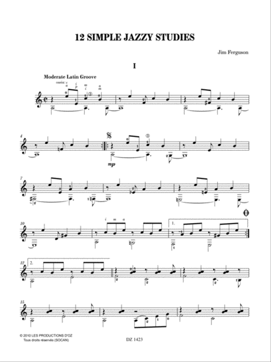 12 Simple Jazzy Studies Electric Guitar scores gallery preview page 2