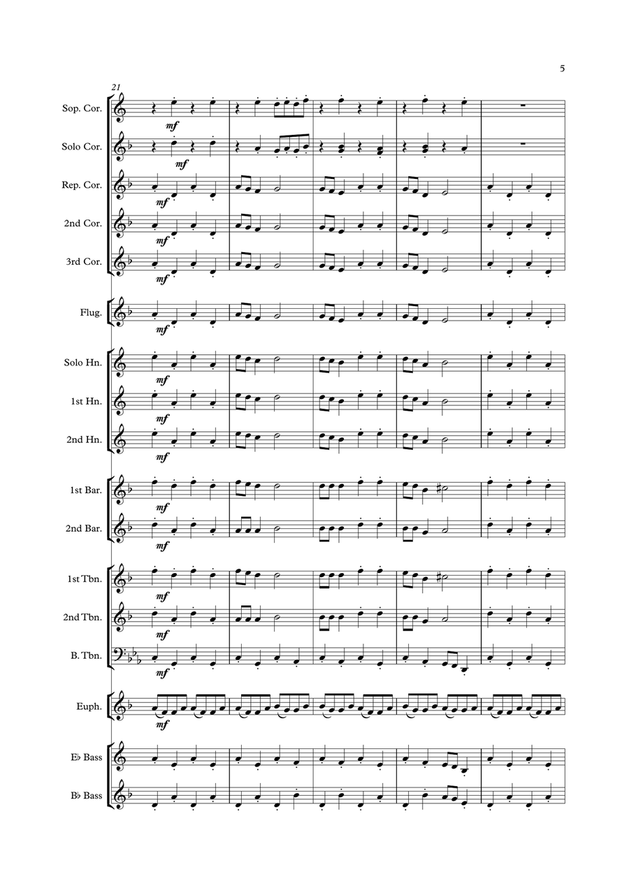 Oompa-loompa-doompadee-doo Brass Band scores gallery preview page 5