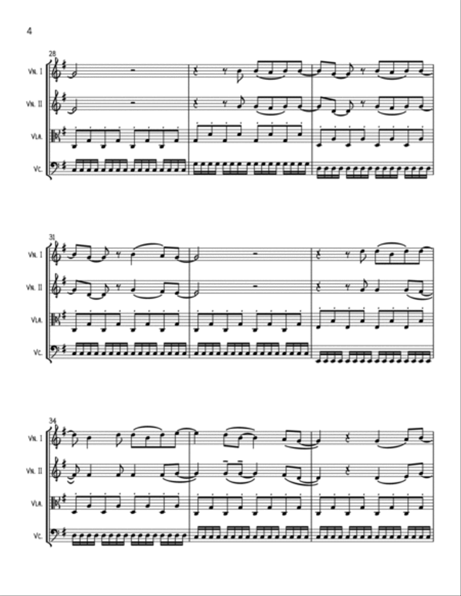 Dancing On My Own String Quartet scores gallery preview page 4