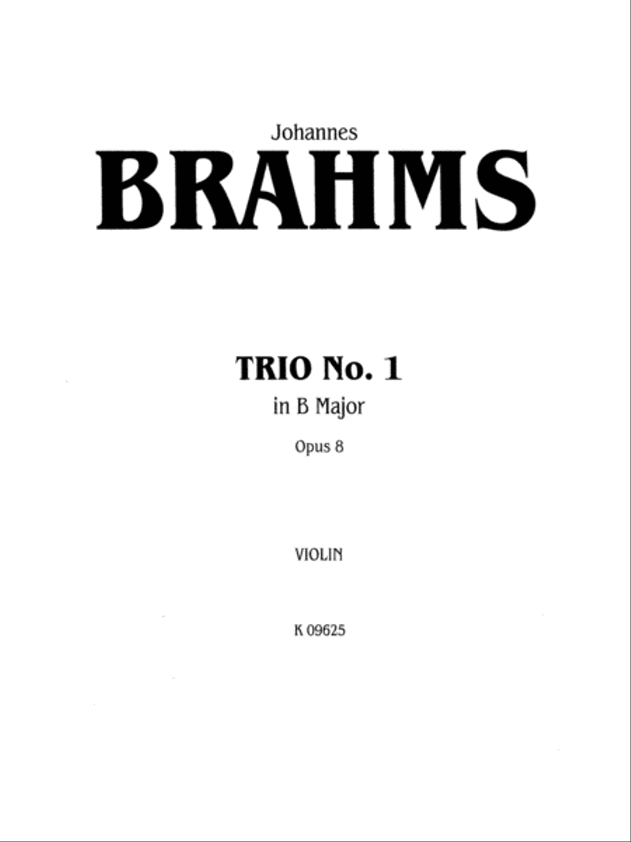 Brahms: Trio No. 1 in B Major, Op. 8 Violin scores gallery preview page 1