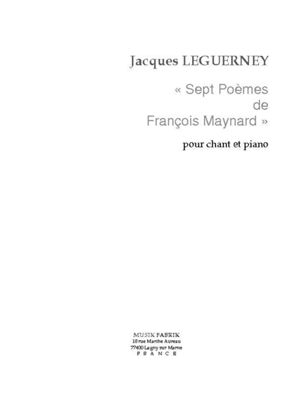 Sept Poemes de Francois Mayard