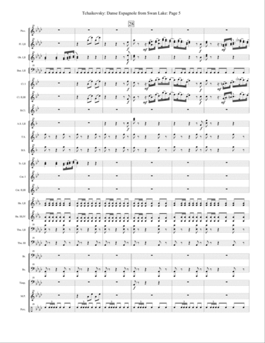Swan Lake Danse Espagnole - Extra score (Band) Concert Band scores gallery preview page 5