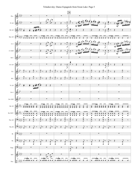Swan Lake Danse Espagnole - Extra score (Band)