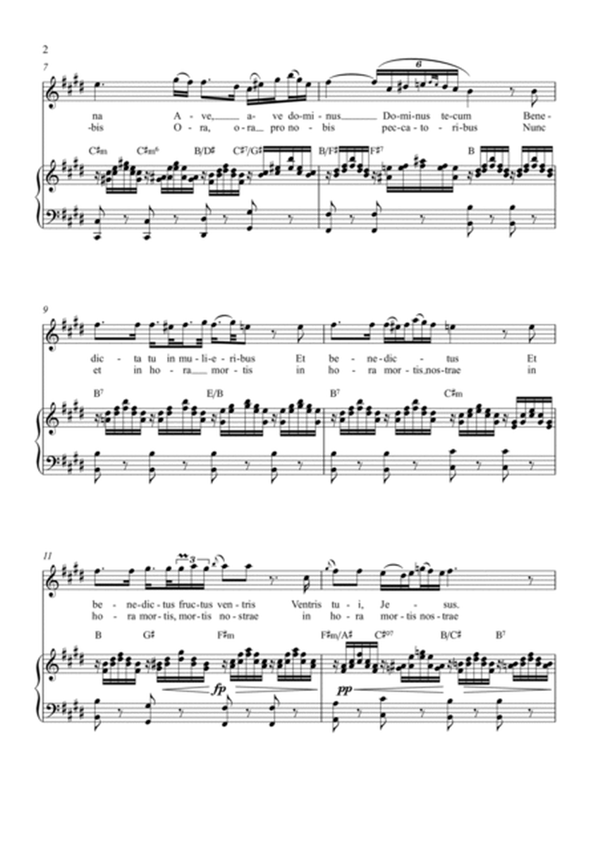 Ave Maria Schubert - Soprano with chords in E