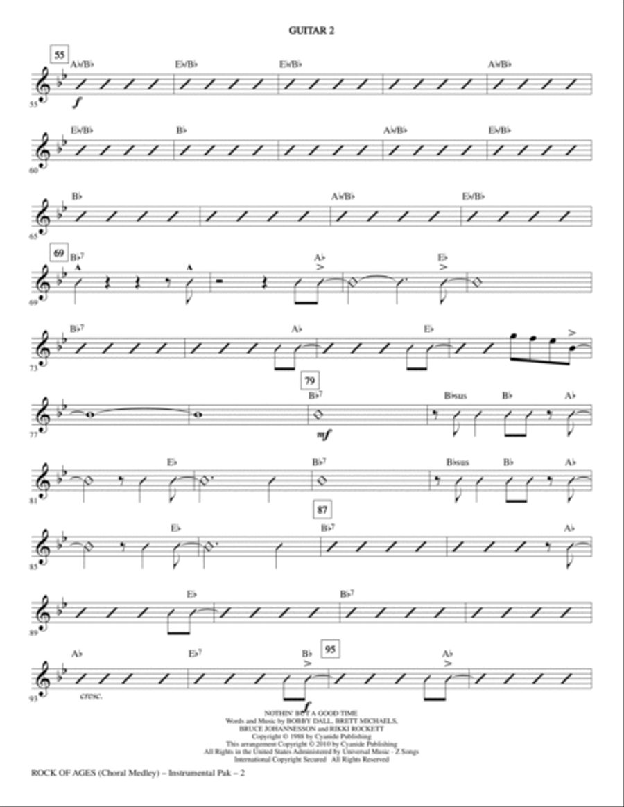 Rock Of Ages (Choral Medley) - Guitar 2 Choir scores gallery preview page 2